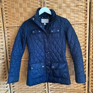 Banana Republic Lightweight Diamond Quilted Belted Jacket size XS Petite